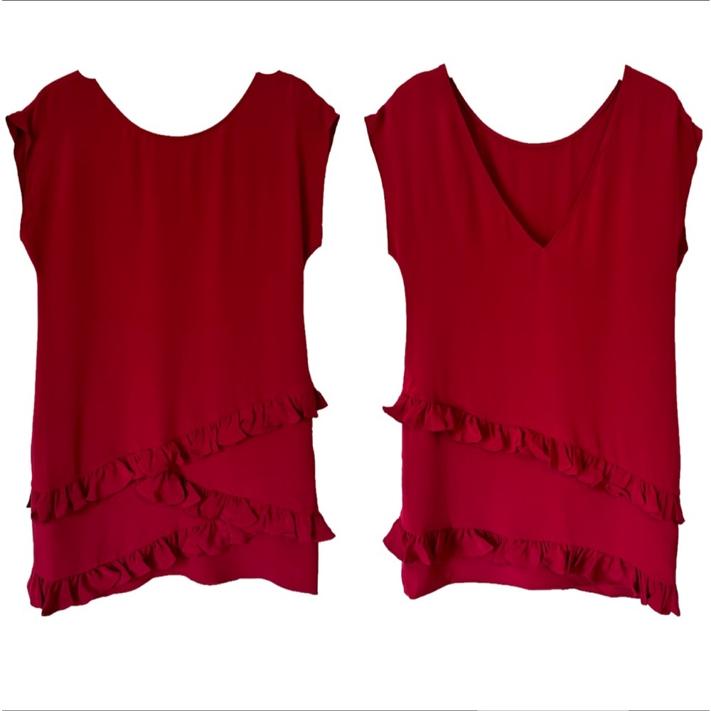 Jay Godfrey Dress 100% Red Silk size 6